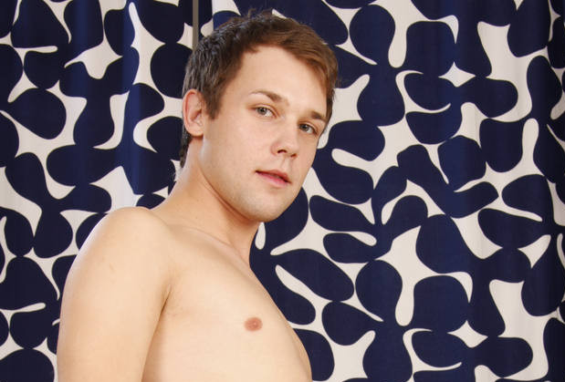 Cute teen shows his growing meat